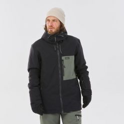 Kurtka snowboardowa męska Dreamscape ZIPROTEC SNB 500. Brązowe kurtki męskie DREAMSCAPE, m, bez wzorów, z materiału, długie, bez kaptura, narciarskie. Za 599.99 zł.