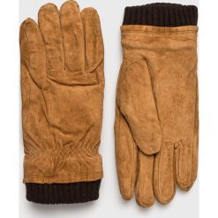 Jack & Jones - Rękawiczki skórzane. Brązowe rękawiczki męskie Jack & Jones, z materiału. W wyprzedaży za 179.90 zł.