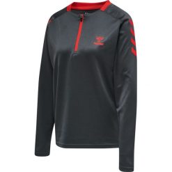 Bluza do piłki ręcznej damska 1/2 zip Hummel hml action. Brązowe bluzy sportowe damskie Hummel, m, bez wzorów, z materiału, bez kaptura, na fitness i siłownię. Za 184.05 zł.