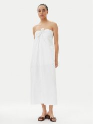 Herskind Sukienka letnia Chantelle 5568202 Biały Regular Fit. Białe sukienki damskie Herskind, na lato, bez wzorów, z bawełny, bez kołnierzyka, bez ramiączek. W wyprzedaży za 499.99 zł.