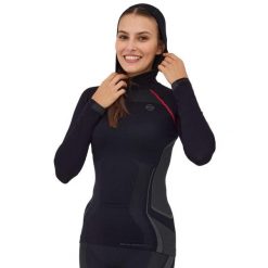 Bluza damska z kapturem Brubeck FITNESS. Czarne bluzy sportowe damskie Brubeck, bez wzorów, z elastanu, z kapturem, do biegania. W wyprzedaży za 67.99 zł.