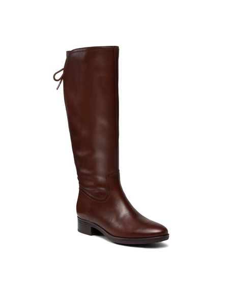 Geox Oficerki D Felicity A D04G1A 00043 C0013 Brązowy. Brązowe kozaki damskie Geox, ze skóry, bez obcasa, na płaskiej podeszwie. Za 669.99 zł.