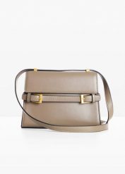 Mała torebka na ramię z ozdobną sprzączką. Brązowe torby na ramię damskie bonprix, bez wzorów, eleganckie, małe, bez dodatków. Za 107.99 zł.