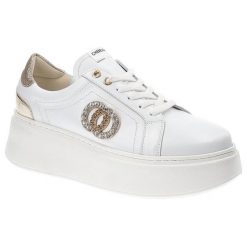 Białe Sneakersy Chebello Damskie Stylowe Obuwie. Białe półbuty damskie CheBello, na wiosnę, bez wzorów, ze skóry, eleganckie, bez obcasa, na platformie, bez zapięcia. Za 359.00 zł.