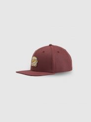 4F Czapka z daszkiem strapback męska - burgundowa L/XL (60cm). Czerwone czapki i kapelusze męskie 4f, z aplikacjami, sportowe. Za 69.99 zł.