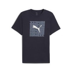 Męska koszulka o kwadratowym kroju z grafiką PUMA New Navy Blue. Niebieskie buty sportowe męskie Puma, bez zapięcia, na fitness i siłownię. Za 99.00 zł.