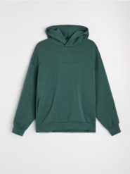 Bluza z napisem z domieszką bawełny - zielony. Zielone bluzy sportowe męskie Sinsay, l, bez wzorów, z bawełny, bez kaptura. Za 79.99 zł.