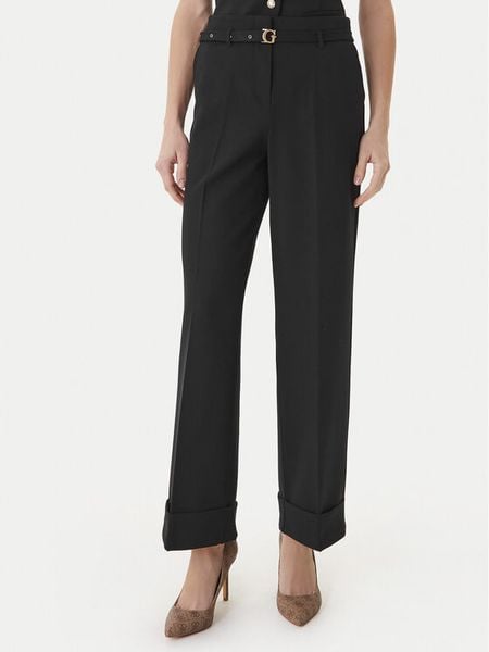 Guess Spodnie materiałowe W6GB17 W1894 Czarny Regular Fit. Czarne spodnie materiałowe damskie Guess, xs, z aplikacjami, z materiału. Za 381.99 zł.