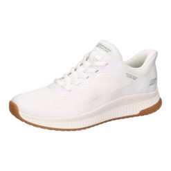 Buty sportowe Sneakersy damskie, Slip-Ins: Bobs Squad 4 - Staple Look. Białe obuwie sportowe damskie Skechers, bez wzorów, trekkingowe, Skechers Sport. Za 309.99 zł.