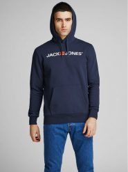 Jack & Jones Bluza Corp Old Logo 12137054 Granatowy Regular Fit. Niebieskie bluzy męskie Jack & Jones, m, bez wzorów, z syntetyku, bez kaptura. Za 109.99 zł.