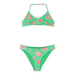 Zestaw trójkątny bikini dla Dziewczynki TROPICOOL Zielony. Zielone stroje kąpielowe dla dziewczynek Roxy, bez wzorów, z elastanu. Za 129.99 zł.