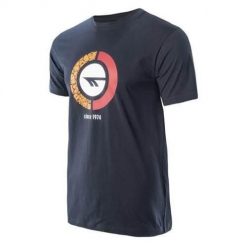 Koszulka sportowa męska Hi-Tec Rakan. Niebieskie koszulki sportowe męskie Hi-tec, m, bez wzorów, z bawełny, bez kołnierzyka, bez ramiączek, do biegania. Za 74.25 zł.