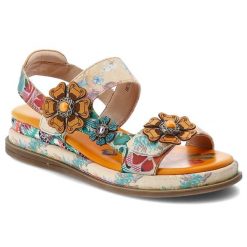 Sandały damskie Artiker, cholewka z materiału tekstylnego regulowane paski z zapięciem na rzep ozdobne aplikacje, beżowe, 58C1022. Brązowe klapki damskie Artiker, z aplikacjami, bez obcasa, bez zapięcia. Za 309.00 zł.