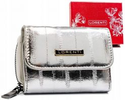 Portfel damski Lorenti 423229-STB srebrny. Szare portfele damskie LORENTI, bez wzorów, ze skóry. Za 54.00 zł.