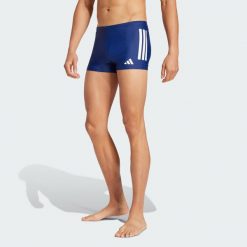 Bokserki 3-Stripes Swim 2-Inch. Białe kąpielówki męskie Adidas, l, bez wzorów, z materiału, do pływania. Za 149.00 zł.