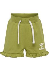 Szorty z falbanką dla dziewczynki Hummel Dream. Zielone spodenki dla dziewczynek Hummel, bez wzorów, z bawełny. Za 156.50 zł.
