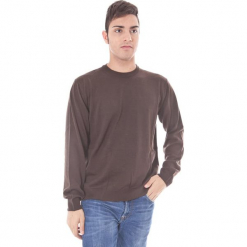 Sweter w kolorze brązowym. Brązowe swetry przez głowę męskie Just Cavalli, Calvin Klein, Lee, z okrągłym kołnierzem. W wyprzedaży za 129.95 zł.