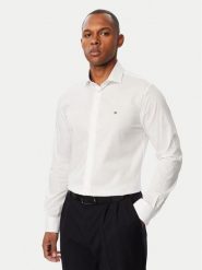 Tommy Hilfiger Koszula MW0MW44710 Biały Slim Fit. Białe koszule męskie Tommy Hilfiger, m, bez wzorów, z bawełny, biznesowe, bez kołnierzyka, bez ramiączek. Za 329.99 zł.