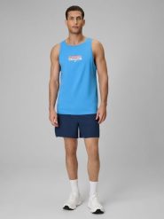 4F Spodenki plażowe boardshorty męskie - granatowe XXL. Niebieskie kąpielówki męskie 4f, m, bez wzorów, z materiału, do pływania. Za 59.99 zł.