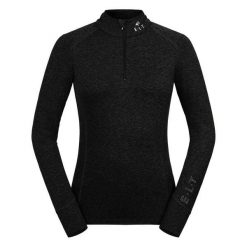 Damska techniczna koszulka jeździecka ELT Milano. Czarne t-shirty damskie ELT, l, bez wzorów, z elastanu, bez kołnierzyka. Za 124.50 zł.