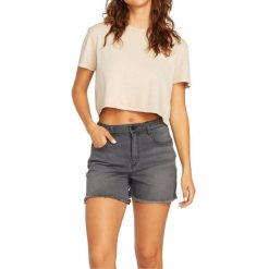 Spodenki turystyczne damskie Volcom 1991 Stoned. Szare szorty sportowe damskie Volcom, l, bez wzorów, z bawełny, sportowe, trekkingowe. Za 265.80 zł.