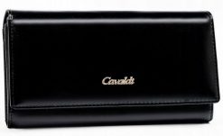 Portfel damski 4U Cavaldi PX22-20-BL czarny. Czarne portfele damskie 4U Cavaldi, bez wzorów, ze skóry ekologicznej. Za 51.99 zł.