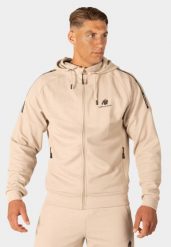 Harvey Z kapturem Kurtka dresowa - Beżowy. Brązowe kurtki męskie GORILLA WEAR, s, bez wzorów, z bawełny, na fitness i siłownię. Za 285.00 zł.