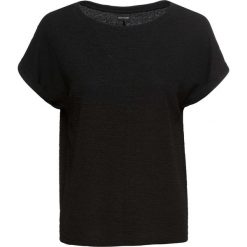 Shirt z materiału strukturalnego bonprix czarny. Bluzki damskie marki bonprix. Za 79.99 zł.