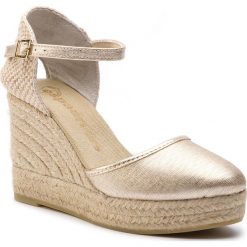 Espadryle ESPADRILLES - Audi.Rib 22184-35765-1 Odin/Carrara. Żółte klapki damskie Espadrilles, bez wzorów, z materiału, bez obcasa, na obcasie. W wyprzedaży za 269.00 zł.