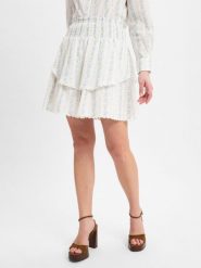 Marie Lund mini spódniczka z falbanką Kobiety Bawełna biały, L. Białe spódnice damskie Marie Lund, l, bez wzorów, z bawełny, mini. Za 249.95 zł.