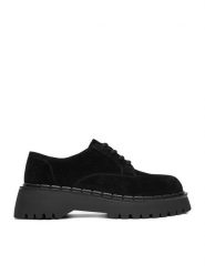 Badura Półbuty EO-ARLETH-25FW12 Czarny. Czarne półbuty damskie Badura, bez wzorów, ze skóry, bez obcasa, na płaskiej podeszwie, bez zapięcia. Za 349.99 zł.