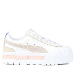 Buty damskie trampki sportowe Puma MAYZE MIX. Białe obuwie sportowe damskie Puma, bez wzorów, z gumy, sportowe, bez zapięcia. Za 571.00 zł.