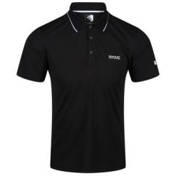 Męska koszulka polo Maverik V Quick Drying. Czarne koszulki polo męskie Regatta, m, bez wzorów, z poliesteru, bez ramiączek. Za 85.70 zł.