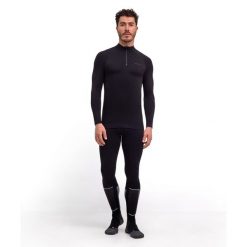 Koszulka z długim rękawem i zamkiem błyskawicznym Falke Maximum Warm. Czarne bluzki z długim rękawem męskie Falke, m, bez wzorów, bez kołnierzyka. Za 465.00 zł.