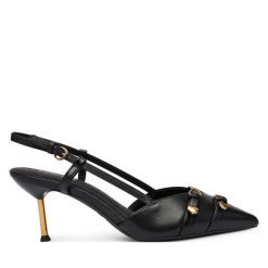 Szpilki Tamaris. Czarne szpilki damskie Tamaris, bez wzorów, bez obcasa, bez zapięcia. Za 379.99 zł.