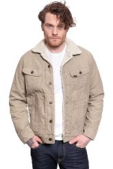 KURTKA ZIMOWA LEE SHERPA JACKET BEIGE L87AQM97 112122866. Brązowe kurtki męskie Lee, na zimę, l, bez wzorów, z bawełny. Za 329.99 zł.