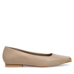 Baleriny GINO ROSSI. Brązowe baleriny damskie Gino Rossi, bez wzorów, bez obcasa. Za 229.99 zł.