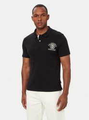 Guess Jeans Polo M6YP05 K3978 Czarny Regular Fit. Czarne koszulki polo męskie Guess Jeans, m, z aplikacjami, z bawełny, bez ramiączek. Za 259.99 zł.