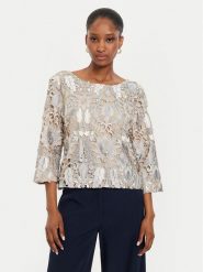 Bruuns Bazaar Bluzka Ignara BBW4047 Beżowy Regular Fit. Brązowe bluzki damskie Bruuns Bazaar, bez wzorów, z syntetyku, bez kołnierzyka, bez ramiączek. Za 519.99 zł.