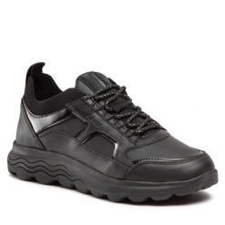 Sneakersy Geox. Czarne trampki i tenisówki chłopięce Geox, bez wzorów, bez zapięcia. Za 179.99 zł.