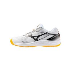 Mizuno Cyclone Speed 5. Białe obuwie sportowe damskie Mizuno, bez wzorów, do piłki ręcznej. Za 249.99 zł.