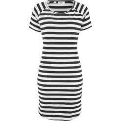 Sukienka shirtowa w paski bonprix czarno-biały w paski. Sukienki damskie bonprix, w paski. Za 32.99 zł.