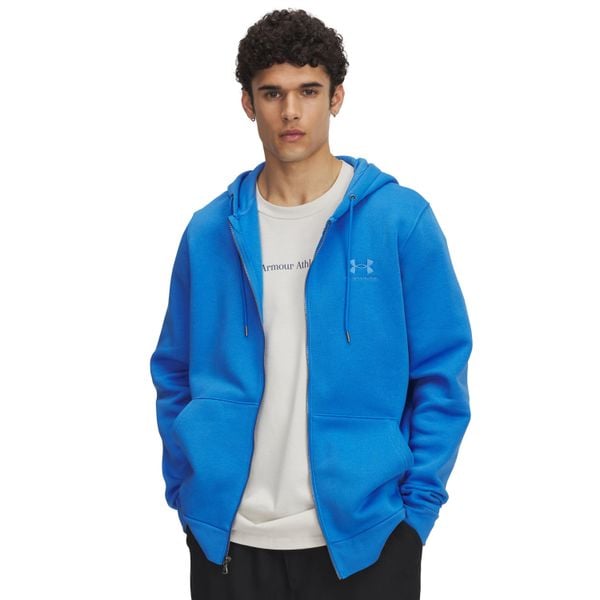 Bluza z kapturem i zamkiem błyskawicznym Under Armour Icon Fleece. Niebieskie bluzy męskie Under Armour, bez wzorów, z kapturem, na fitness i siłownię. Za 330.50 zł.
