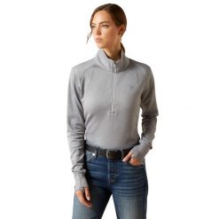 Polaire 1/2 Zip damska Ariat Team EQ. Szare bluzy sportowe damskie Ariat, bez wzorów, z polaru, bez kaptura, do jazdy konnej. Za 361.00 zł.