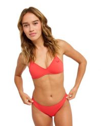Majtki bikini o średnim kryciu dla Kobiety SOLID ESSENTIALS Czerwony. Czerwone bikini damskie Roxy, xl, bez wzorów. Za 109.99 zł.
