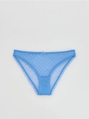 Siateczkowe majtki bikini - niebieski. Niebieskie bikini damskie Reserved, l, bez wzorów. Za 19.99 zł.