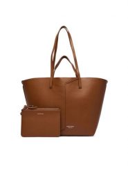 Emporio Armani Torebka EW005668 AF29459 Brązowy. Brązowe torebki do ręki damskie Emporio Armani, bez wzorów, ze skóry, bez dodatków. Za 2,764.00 zł.