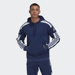 Squadra 21 Sweat Hoodie. Niebieskie bluzy męskie Adidas, xl, bez wzorów, z bawełny, z kapturem. Za 158.08 zł.