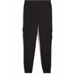 Męskie bojówki z Essentials z logo No. 1 PUMA Black. Czarne spodnie sportowe męskie Puma, m, bez wzorów, z dresówki, trekkingowe. Za 159.00 zł.