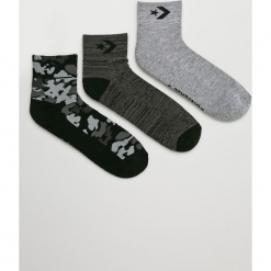 Converse - Skarpety (3-pack). Szare skarpety męskie marki Converse, z elastanu. W wyprzedaży za 39.90 zł.